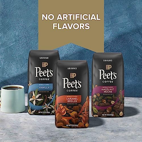 Peet's Flavored Coffee, Caramel Brulee Ground Coffee, 30 Ounces (Three Bags of 10oz), Light Roast