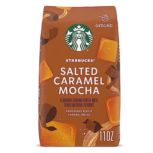 Starbucks Ground Coffee, Salted Caramel Mocha Naturally Flavored Coffee, 100% Arabica, Limited Edition, 1 Bag (11 Oz)