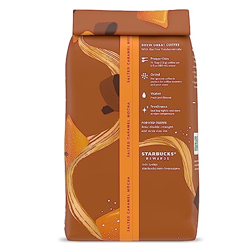 Starbucks Ground Coffee, Salted Caramel Mocha Naturally Flavored Coffee, 100% Arabica, Limited Edition, 1 Bag (11 Oz)