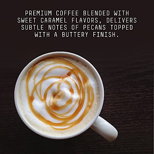 Stone Street Flavored Ground Coffee, Caramel Nut, Freshly Roasted, 100% Colombian Arabica, Gourmet Coffee, Medium Roast, Sweet Nutty Dessert Flavor, 1 LB