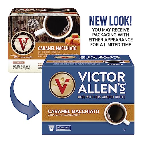 Victor Allen's Coffee Caramel Macchiato Flavored, 80 Count, Medium Roast, Single Serve Coffee Pods for Keurig K-Cup Brewers