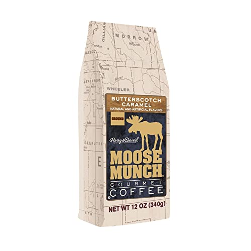 Moose Munch Gourmet Ground Coffee by Harry & David, 12 oz bag (Butterscotch Caramel)