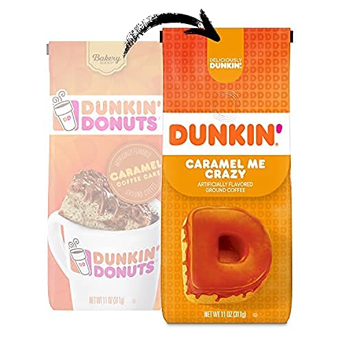 Dunkin' Caramel Me Crazy Flavored Ground Coffee, 11 Ounces (Pack of 6)