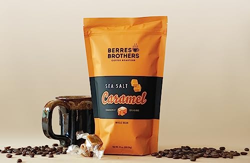 Berres Brothers Sea Salt Caramel Ground Coffee10 Ounce Bag Caramel Drizzle with a Pinch of Salt, Medium Roast, Caffeinated Flavored Coffee