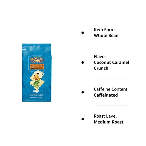 Kauai Coffee Koloa Estate Medium Roast - Coconut Caramel Crunch, 24 oz Package