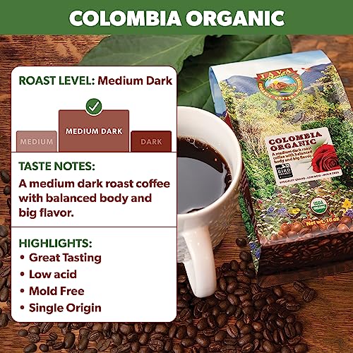 Organic Colombian Low Acid Coffee: Medium Roast, Whole Bean