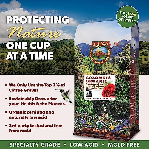 Organic Colombian Low Acid Coffee: Medium Roast, Whole Bean