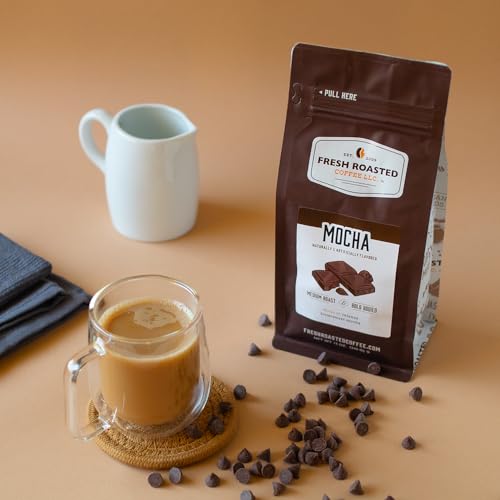 Fresh Roasted Coffee, Mocha Flavored Coffee, 12 oz, Medium Roast, Kosher, Ground