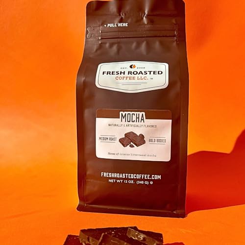 Fresh Roasted Coffee, Mocha Flavored Coffee, 12 oz, Medium Roast, Kosher, Ground