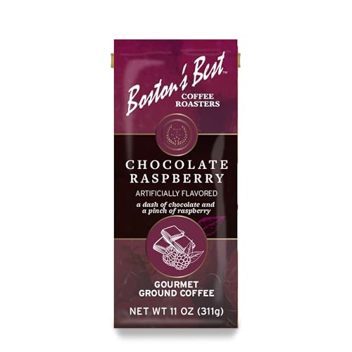 Boston’s Best Gourmet Ground Coffee – Chocolate Raspberry Flavored Coffee – Medium Roast – 11 oz