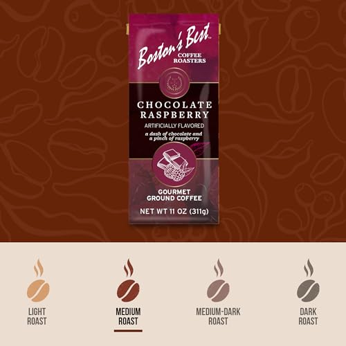 Boston’s Best Gourmet Ground Coffee – Chocolate Raspberry Flavored Coffee – Medium Roast – 11 oz
