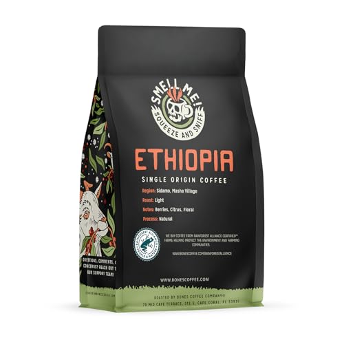 Ethiopia Single-Origin Whole Arabica Coffee Beans | 12 oz Light Roast