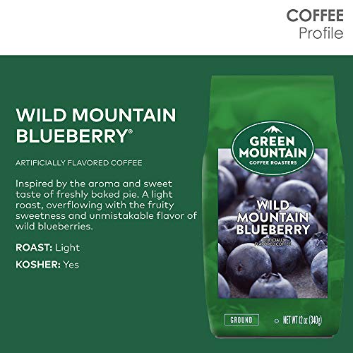 Green Mountain Coffee Roasters Wild Mountain Blueberry, Ground Coffee, Flavored Light Roast, Bagged 12 Oz, 1 Count