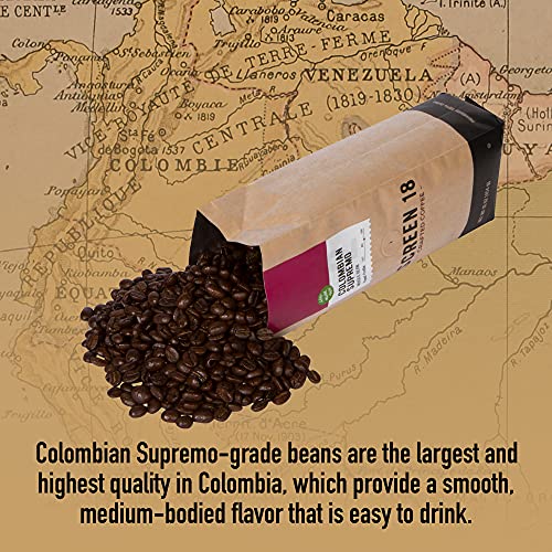 Premium Colombian Supremo Coffee Beans, Medium Dark Roast