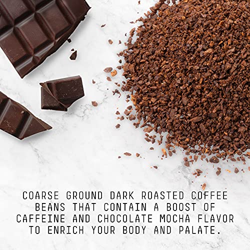 Stone Street Cold Brew Coffee, High Caffeine ‘Boost Blend’ with Chocolate Mocha Flavor, Coarse Ground Flavored Coffee, Dark Roast, 1 LB