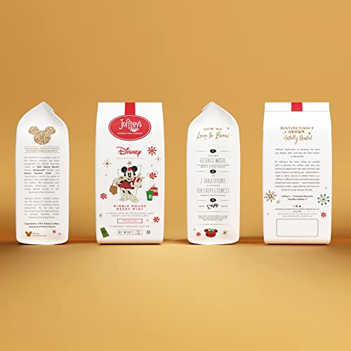 Joffrey's Coffee - Disney Minnie Mouse Merry Mint, Disney Specialty Coffee Collection, Artisan Medium Roast Coffee, Sweet White Chocolate & Peppermint Flavored Coffee,(Ground, 11 oz)