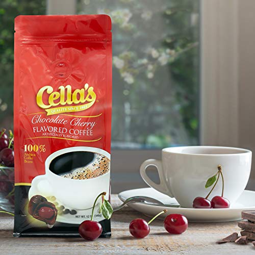 Cella's Coffee Flavored Ground Oz Bag Pack of 6 Premium Arabica, Chocolate Cherry, 12 Ounce