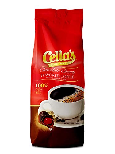 Cella's Coffee Flavored Ground Oz Bag Pack of 6 Premium Arabica, Chocolate Cherry, 12 Ounce