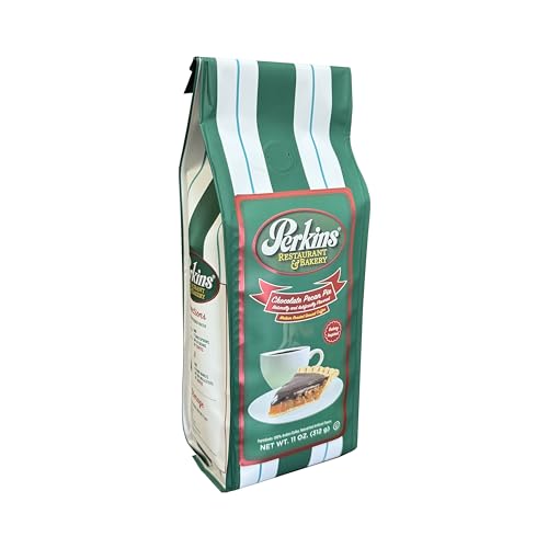 Ground Coffee, Medium Roast, Perkins Chocolate Pecan Pie 100% Arabica Beans, 11oz Bag