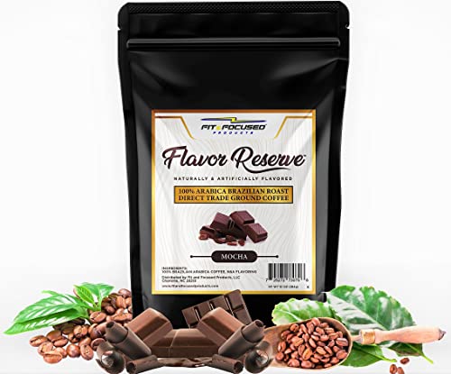 Fresh Roasted Chocolate Mocha Flavored Coffee | Arabica Coffee lnfused with Cafe Mocha Flavor | Kosher, Sugar Free, Light Roast | 10 oz Ground