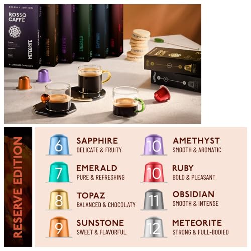 ROSSO CAFFE - 80 Gourmet Aluminum Capsules, Compatible with Nespresso Original Line Machine - Variety Pack espresso pods