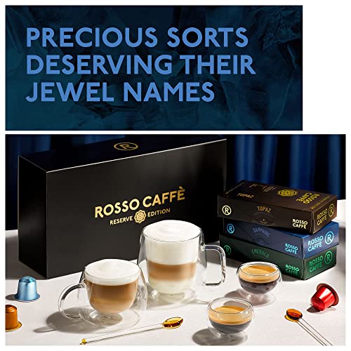 ROSSO CAFFE - 80 Gourmet Aluminum Capsules, Compatible with Nespresso Original Line Machine - Variety Pack espresso pods
