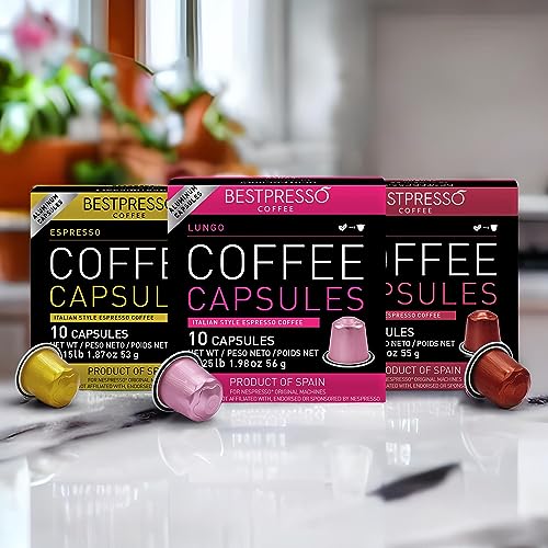 Bestpresso Coffee for Nespresso OriginalLine Machine 120 pods Certified Genuine Espresso Variety Pack, Pods Compatible with Nespresso OriginalLine