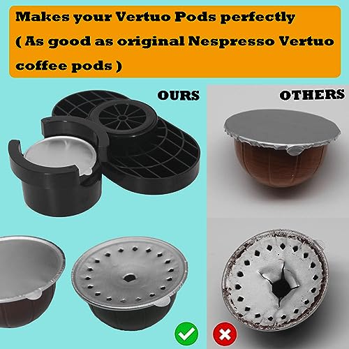 Reusable Vertuo Pods Tool Kit + 50 PCS Aluminum Foil Stickers, Compatible for Reusable Nespresso Vertuo Pods, Perfect Solution to Reuse Vertuo Refillable Pods