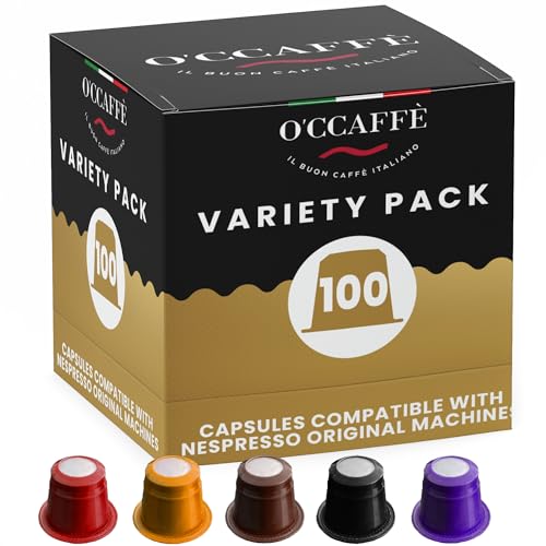 Occaffe Variety Pack Espresso Pods - by CAPSUCUP SELECTION 100 Selection Espresso Capsules compatible with Nespresso Machines