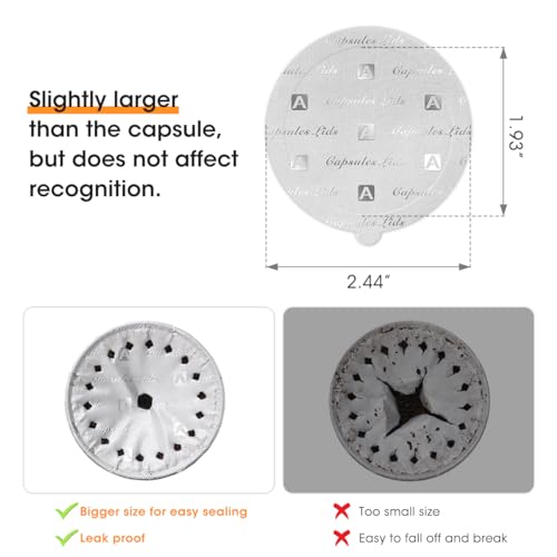 Aieve Reusable Vertuo Capsule Kit Compatible with Nespresso Pods Vertuo Include 80 pcs Aluminum Foil Seals Lid, Pod Holder, Coffee Spoon and Lid Opener