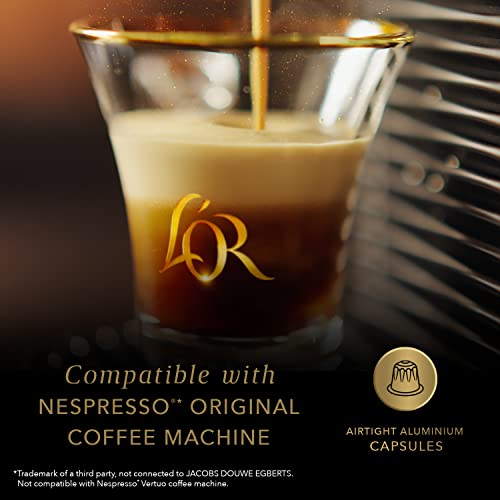 L'OR DECAF Espresso Capsules, 50 Count DECAF Ristretto, Single-Serve Aluminum Coffee Capsules Compatible with the L'OR BARISTA System & Nespresso Original Machines