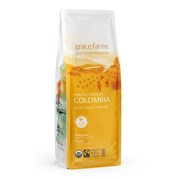 Grace Farms Organic Colombian Single Origin Light Roast 12oz