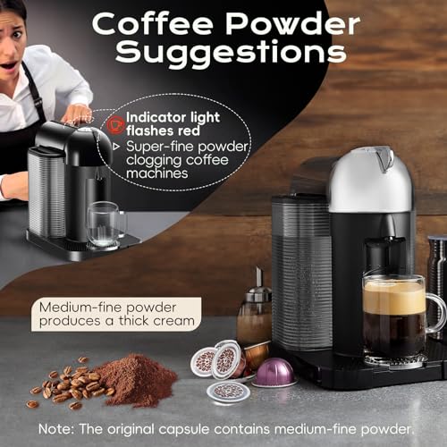 SWEETDEER Reusable Lids For Nespresso Vertuo, 4 Pcs Food Grade Silicon For Nespresso Reusable Pods Vertuo, Refillable Vertuo Pod,Compatible with Nespresso Vertuoline Capsule (No Capsule)