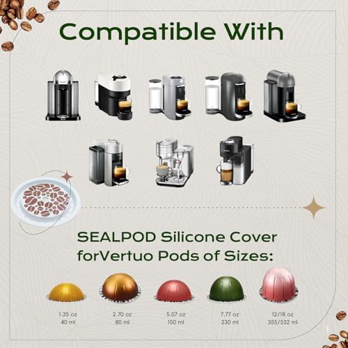 SWEETDEER Reusable Lids For Nespresso Vertuo, 4 Pcs Food Grade Silicon For Nespresso Reusable Pods Vertuo, Refillable Vertuo Pod,Compatible with Nespresso Vertuoline Capsule (No Capsule)