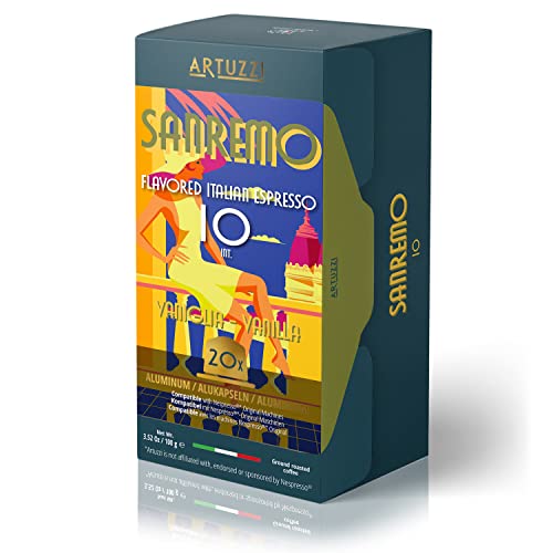 Artuzzi 120ct Italian Espresso | Classic Flavored Pods Caramel Chocolate Vanilla Espresso For Original Nespresso Compatible Pod Machines | 100% Aluminum Capsules & Recyclable