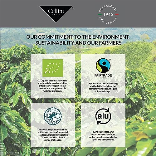 Cellini Caffè Mixed Variety Aluminum Nespresso Pods, 8 Distintive Italian Flavors, 100% Nespresso Original Machine Compatible, 80 Count, Medium to Strong Roast Coffee Capsules