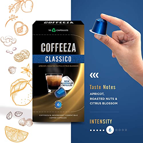 Coffeeza Coffee Pods Variety Pack of 4, Nespresso Pods Original Machine Compatible, Medium & Dark Roast Coffee Capsules - 40 Single Serve Nespresso Compatible Coffee Pods