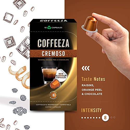 Coffeeza Coffee Pods Variety Pack of 4, Nespresso Pods Original Machine Compatible, Medium & Dark Roast Coffee Capsules - 40 Single Serve Nespresso Compatible Coffee Pods