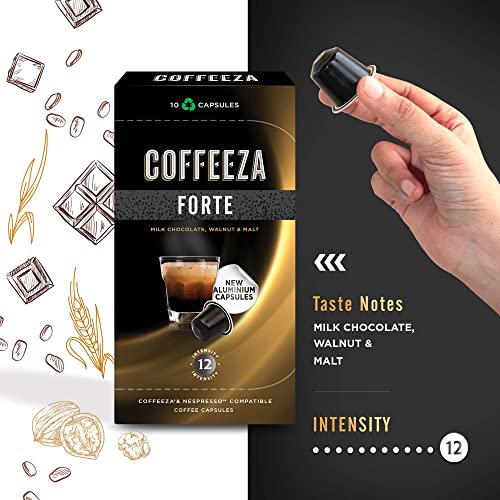 Coffeeza Coffee Pods Variety Pack of 4, Nespresso Pods Original Machine Compatible, Medium & Dark Roast Coffee Capsules - 40 Single Serve Nespresso Compatible Coffee Pods