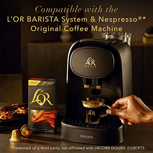 L'OR Espresso Capsules, 50 Count Estremo Lungo, Single-Serve Aluminum Coffee Capsules Compatible with the L'OR BARISTA System & Nespresso Original Machines