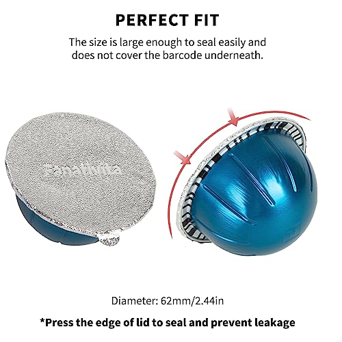 Fanativita Aluminum Foil Seal Lids for Nespresso Pods Vertuo, Compatible with Nespresso Vertuo Reusable Pods, 200Pcs Coffee Pods Lids (62mm)