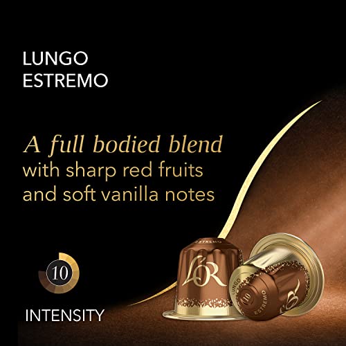 L'OR Espresso Capsules, 50 Count Estremo Lungo, Single-Serve Aluminum Coffee Capsules Compatible with the L'OR BARISTA System & Nespresso Original Machines