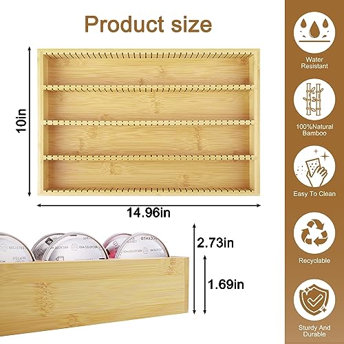 Bayting Bamboo Coffee Pod Holder Drawer Insert for Counter Compatible with Nespresso Vertuo Capsules