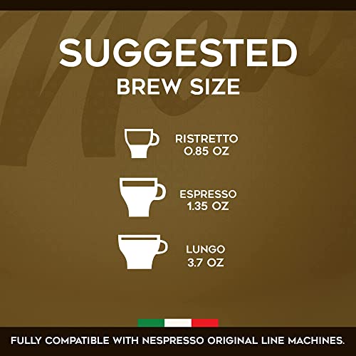 ESPRESSO ITALIA 100 Aluminum Capsules Compatible with Nespresso Original Lines Machines - SUPREMO BLEND, Italian Espresso Coffee Pods