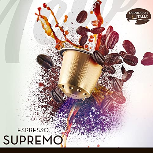 ESPRESSO ITALIA 100 Aluminum Capsules Compatible with Nespresso Original Lines Machines - SUPREMO BLEND, Italian Espresso Coffee Pods