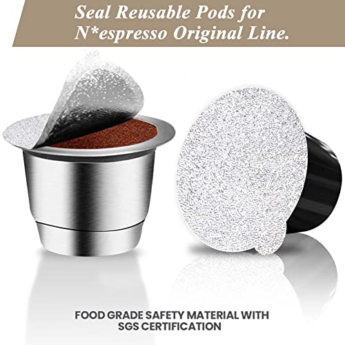 CAPMESSO Espresso Foils -Coffee Pod Seal Lids to Reusable Nespresso Capsules Refillable Pods Compatible with Nespresso Original Line Machines 120PCS/Package