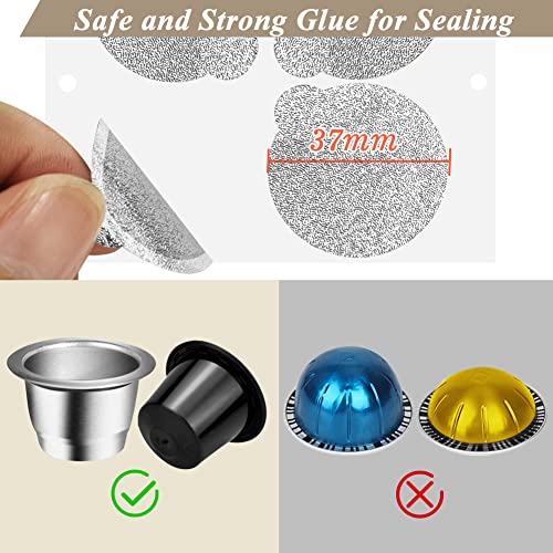 CAPMESSO Espresso Foils -Coffee Pod Seal Lids to Reusable Nespresso Capsules Refillable Pods Compatible with Nespresso Original Line Machines 120PCS/Package