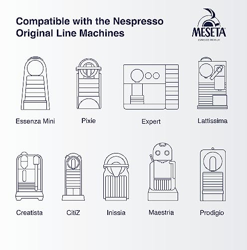 Meseta Bio USDA Organic 100 Nespresso Compatible Coffee Capsule Pack BPA FREE Use in Nespresso Essenza, Pixie, Citiz, Inissia, Lattissima, Maestria, Nespresso Original Line Machines - Grand Espresso