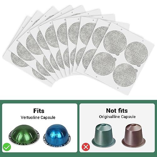 Aluminum Foils Lids to Reuse Vertuoline Capsules Coffee Pods and Refillable Pods，Compatible with Nespresso VertuoLine Machine, 64mm (100pcs)