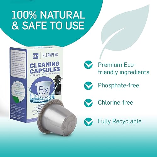 KLEANPERK 5 Pack Compatible Nespresso Cleaning Pods for Nespresso Original Machines I Cleaning Kit for Better Tasting Coffee I Nespresso Machine Cleaner I Easy and Safe to Use